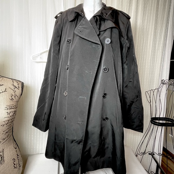 London Fog Charcoal Double-Breasted Trench Coat - Picture 4 of 16